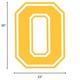 Yellow Collegiate Number (0) Corrugated Plastic Yard Sign, 30in